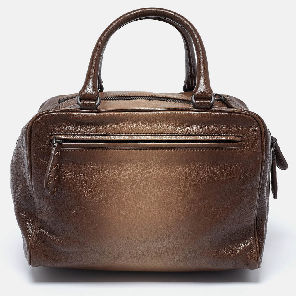 BOTTEGA VENETA Brown Ombre Leather Brera Bowler Bag