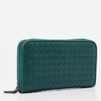 BOTTEGA VENETA Dark Green Intrecciato Leather Continental Wallet
