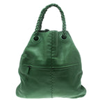 Bottega Veneta Green Leather Braided Handle Hobo
