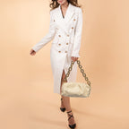 BOTTEGA VENETA Beige Leather The Chain Pouch Bag