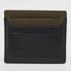 BOTTEGA VENETA Black/Olive Green Leather Card Holder