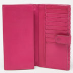 BOTTEGA VENETA Pink Intrecciato Leather Flap Continental Wallet