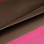 BOTTEGA VENETA Pink Intrecciato Leather Flap Continental Wallet