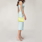 BOTTEGA VENETA Light Green Leather Small Point Shoulder Bag
