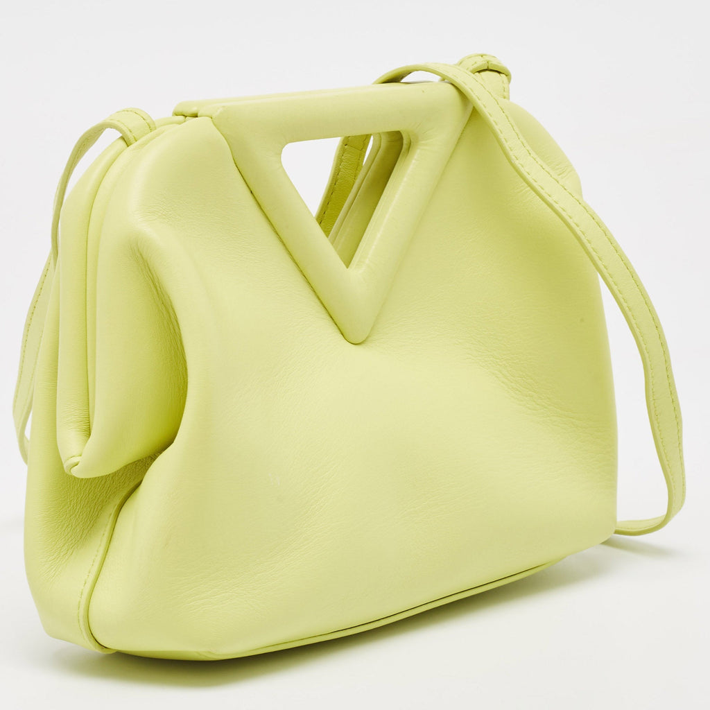 BOTTEGA VENETA Light Green Leather Small Point Shoulder Bag