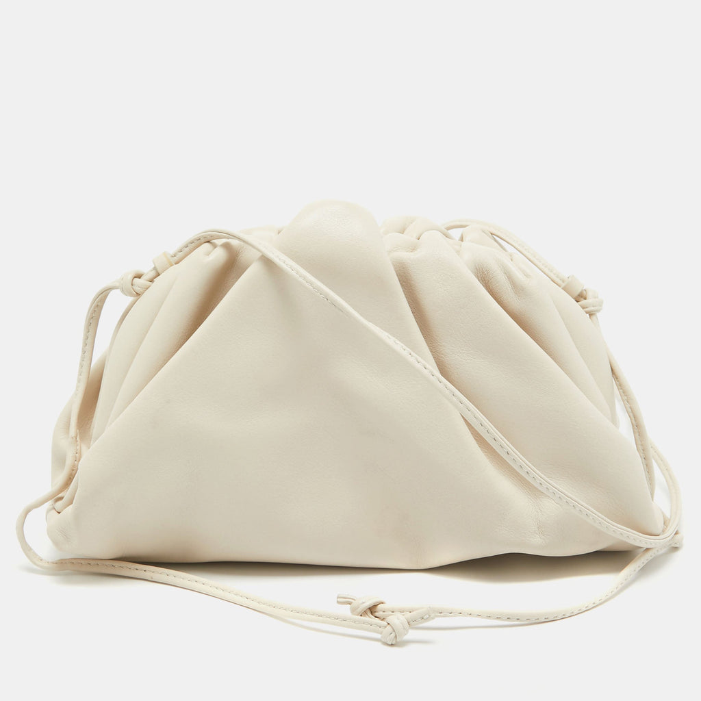 BOTTEGA VENETA Off White Leather Mini The Pouch Bag