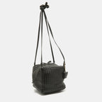 BOTTEGA VENETA Dark Choco Brown Intrecciato Leather Cube Shoulder Bag