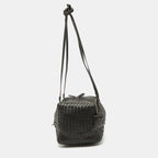 BOTTEGA VENETA Dark Choco Brown Intrecciato Leather Cube Shoulder Bag
