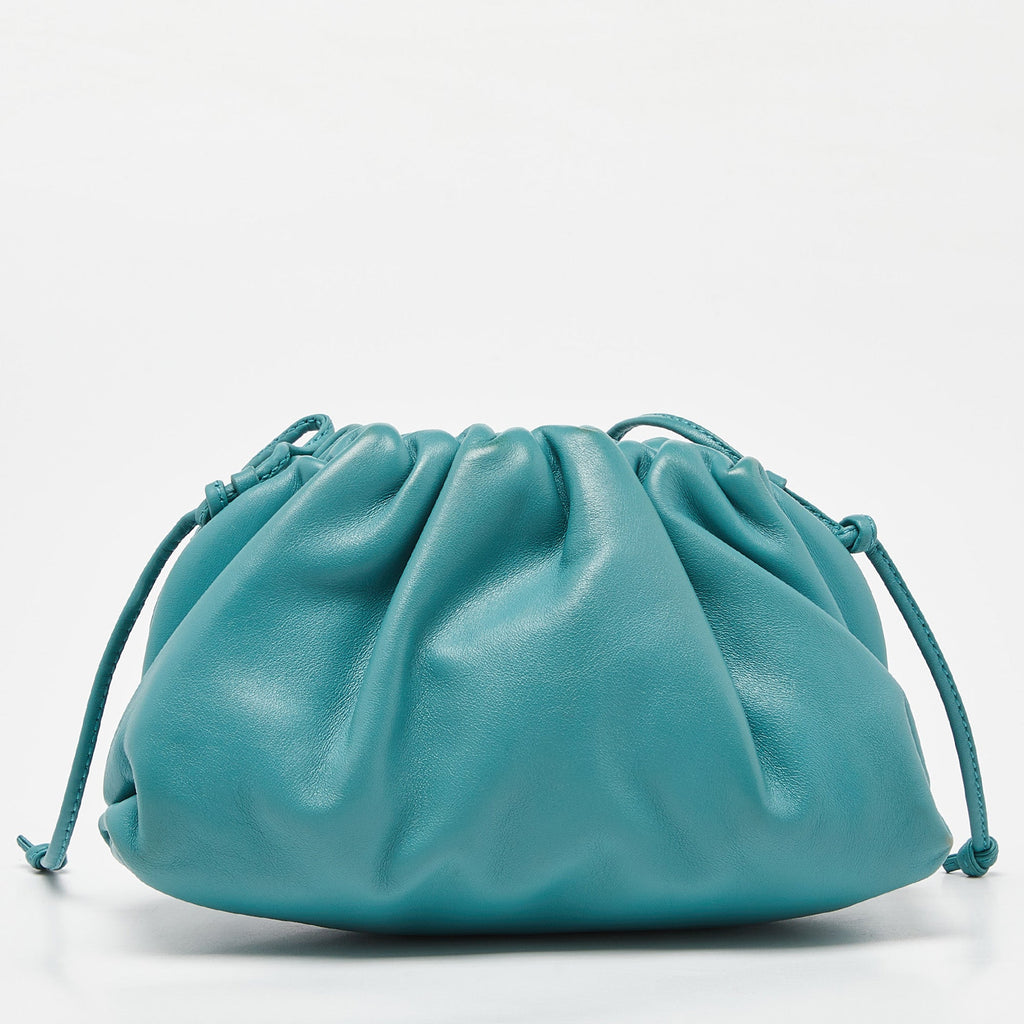 BOTTEGA VENETA Blue Leather Mini The Pouch Bag