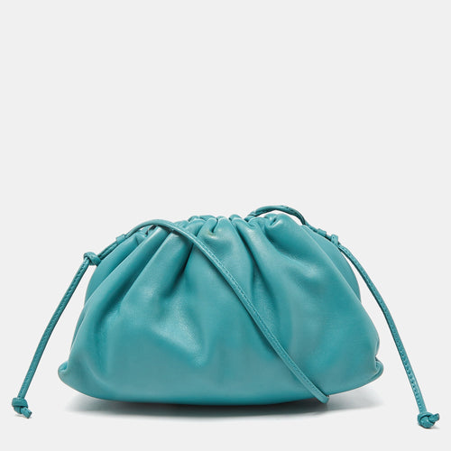 BOTTEGA VENETA Blue Leather Mini The Pouch Bag