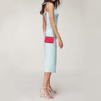 BOTTEGA VENETA Fuchsia Intreccio Leather Mini Cassette Crossbody Bag