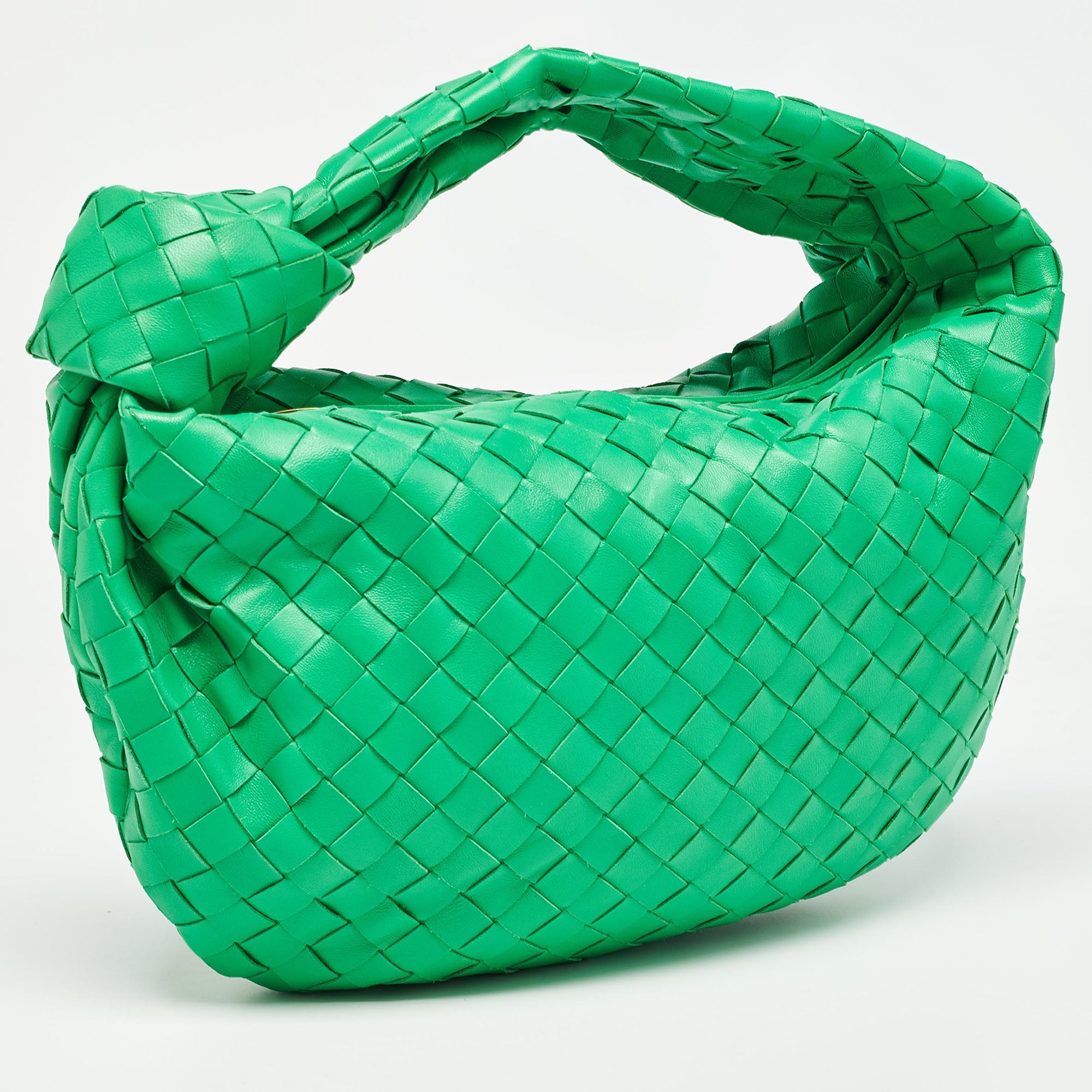 BOTTEGA VENETA Green Intrecciato Leather Teen Jodie Hobo