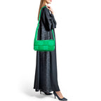 BOTTEGA VENETA Green Intrecciato Fabric Padded Cassette Shoulder Bag