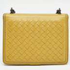 BOTTEGA VENETA Light Yellow Intrecciato Leather Mini Runway Shoulder Bag