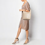 CELINE Beige Leather Sangle Bucket Bag