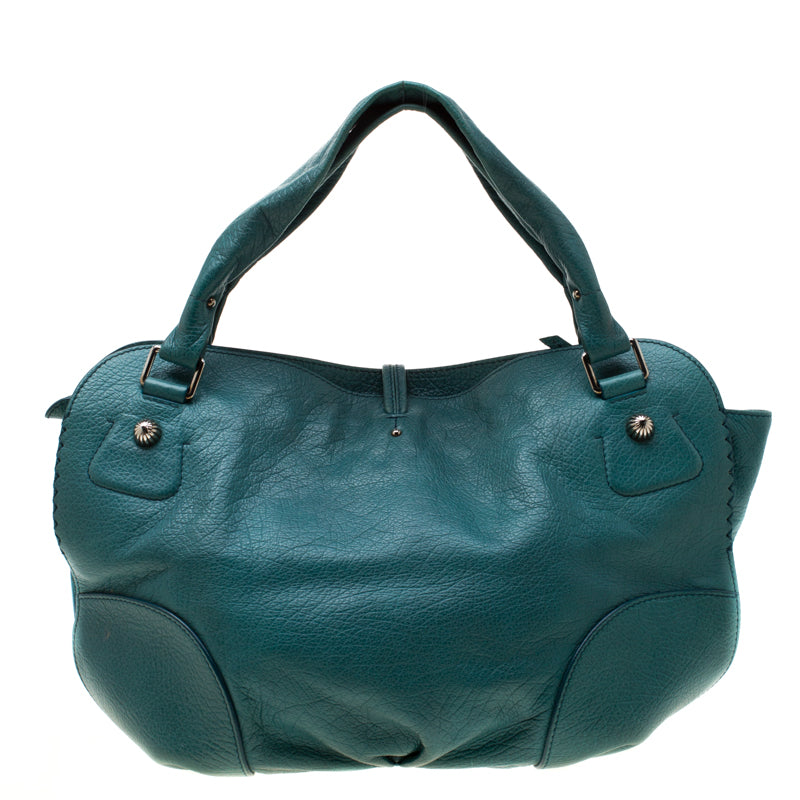Celine Green Leather Hobo