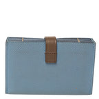 CELINE Dusty Blue Grained Leather Accordeon Card Holder