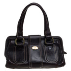 Celine Brown Leather Buckle Satchel