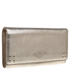 Celine Metallic Gold Leather Flap Continental Wallet