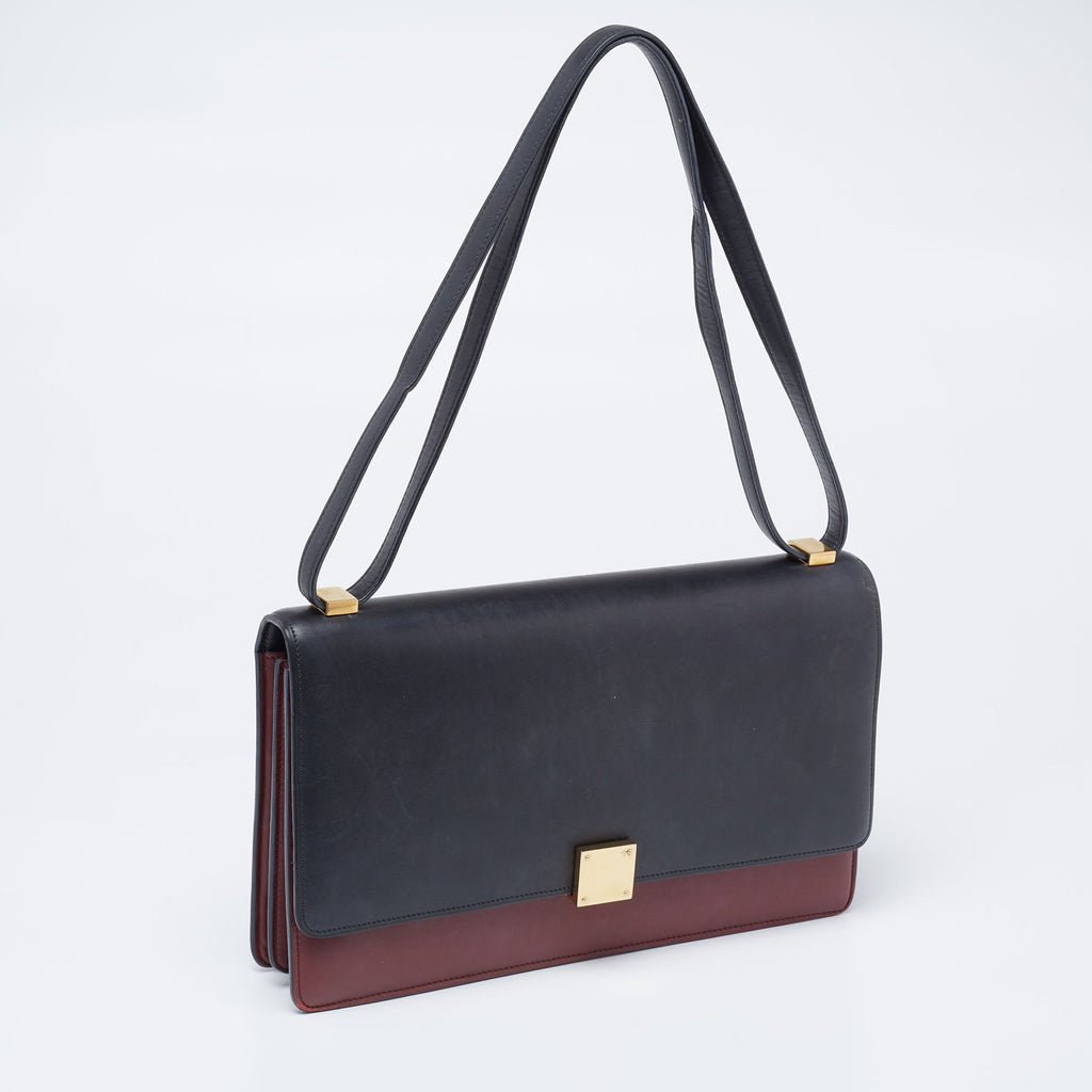 Celine Black/Red Leather Medium Case Bag