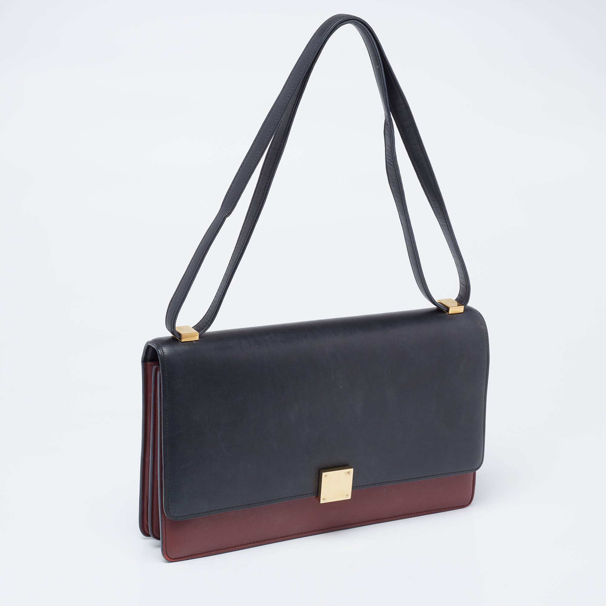 Celine Black/Red Leather Medium Case Bag