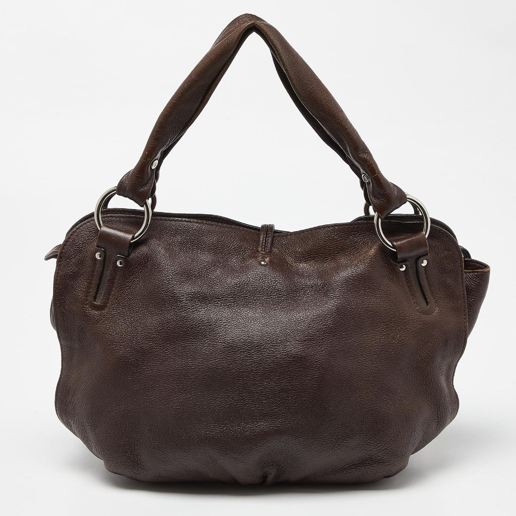 CELINE Dark Brown Leather Bittersweet Hobo