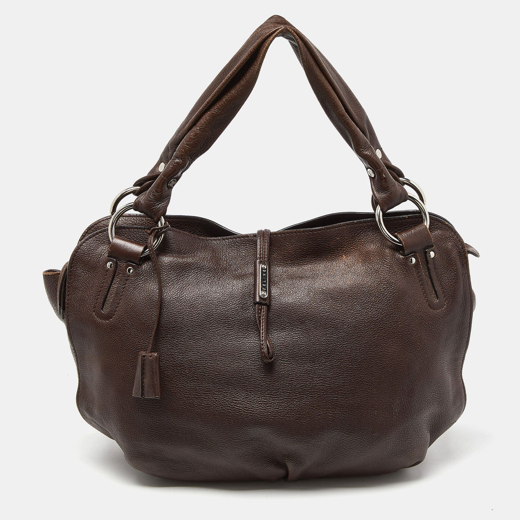 CELINE Dark Brown Leather Bittersweet Hobo