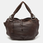 CELINE Dark Brown Leather Bittersweet Hobo