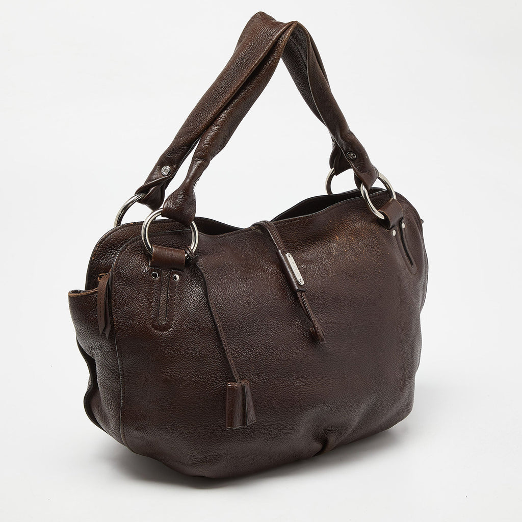 CELINE Dark Brown Leather Bittersweet Hobo