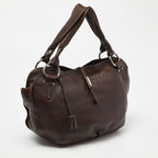 CELINE Dark Brown Leather Bittersweet Hobo