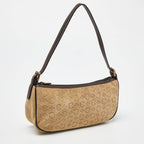 CELINE Beige/Brown  Embossed Suede Ava Bag