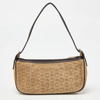 CELINE Beige/Brown  Embossed Suede Ava Bag