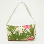 CELINE Multicolor Tropical Print Canvas and Leather Shoulder Bag