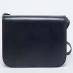 CELINE Navy Blue Leather Medium Classic Box Shoulder Bag