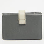 CELINE Grey/Off White Leather Accordion Card Holder