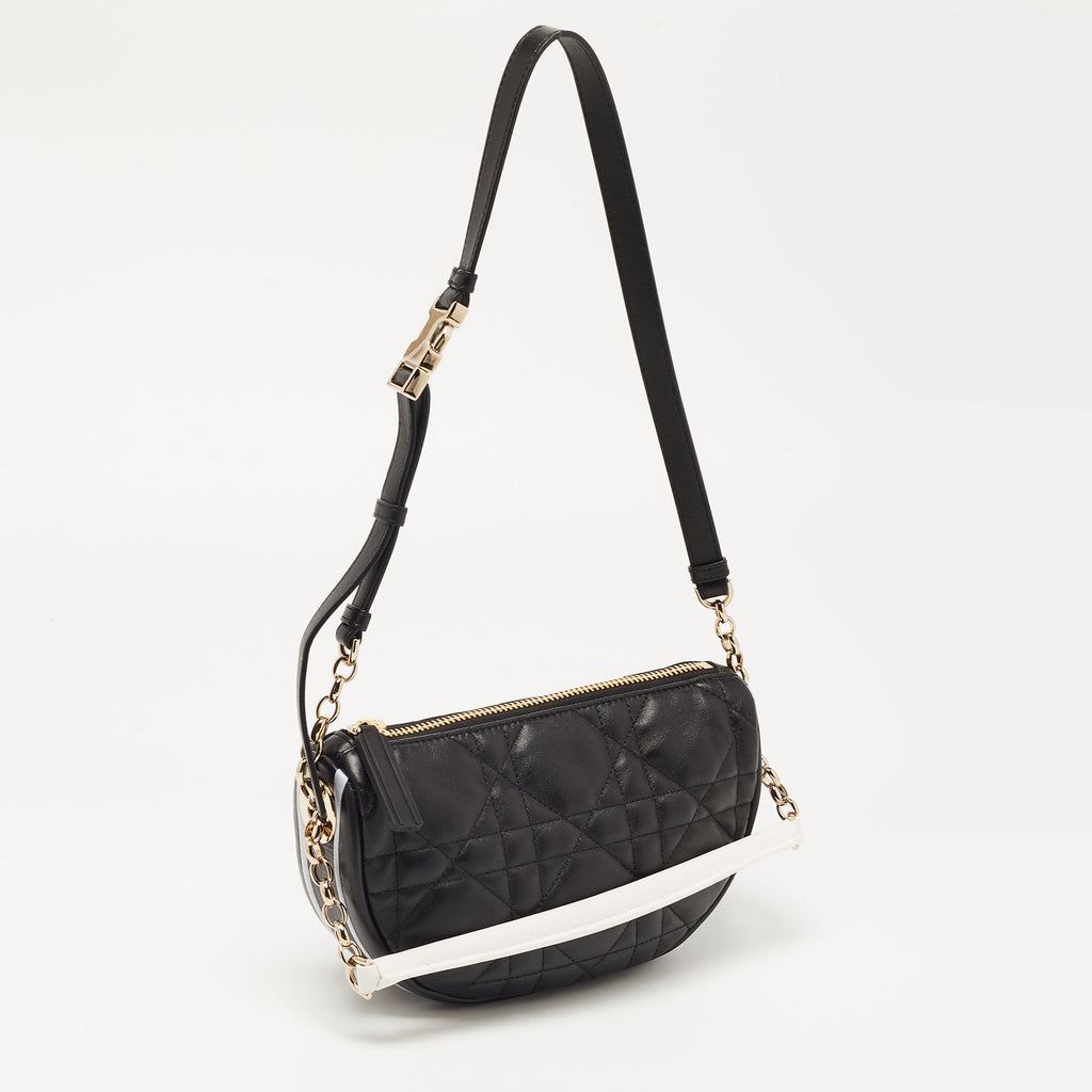 DIOR Black Cannage Leather Small Vibe Hobo