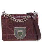 DIOR Burgundy Ceramic Effect Leather ama Club Shoulder Bag