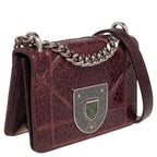 DIOR Burgundy Ceramic Effect Leather ama Club Shoulder Bag