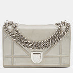 DIOR Grey Shimmering Leather Mini ama Crossbody Bag