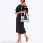 DIOR Blue Leather Small Be  Flap Top Handle Bag