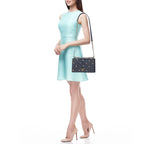 DIOR Blue Denim Medium Crystal Embellished ama Shoulder Bag