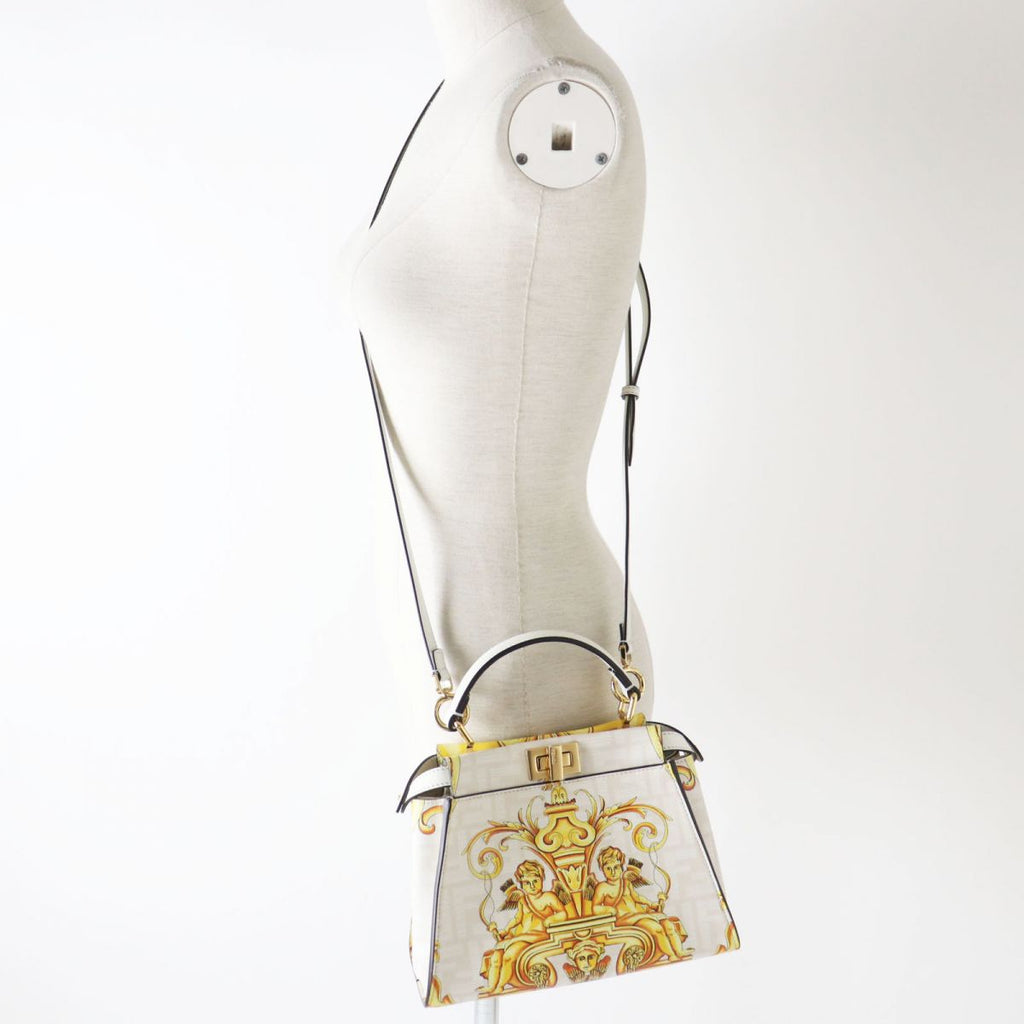 Fendi Versace Mini Peekaboo 2WAY Bag White