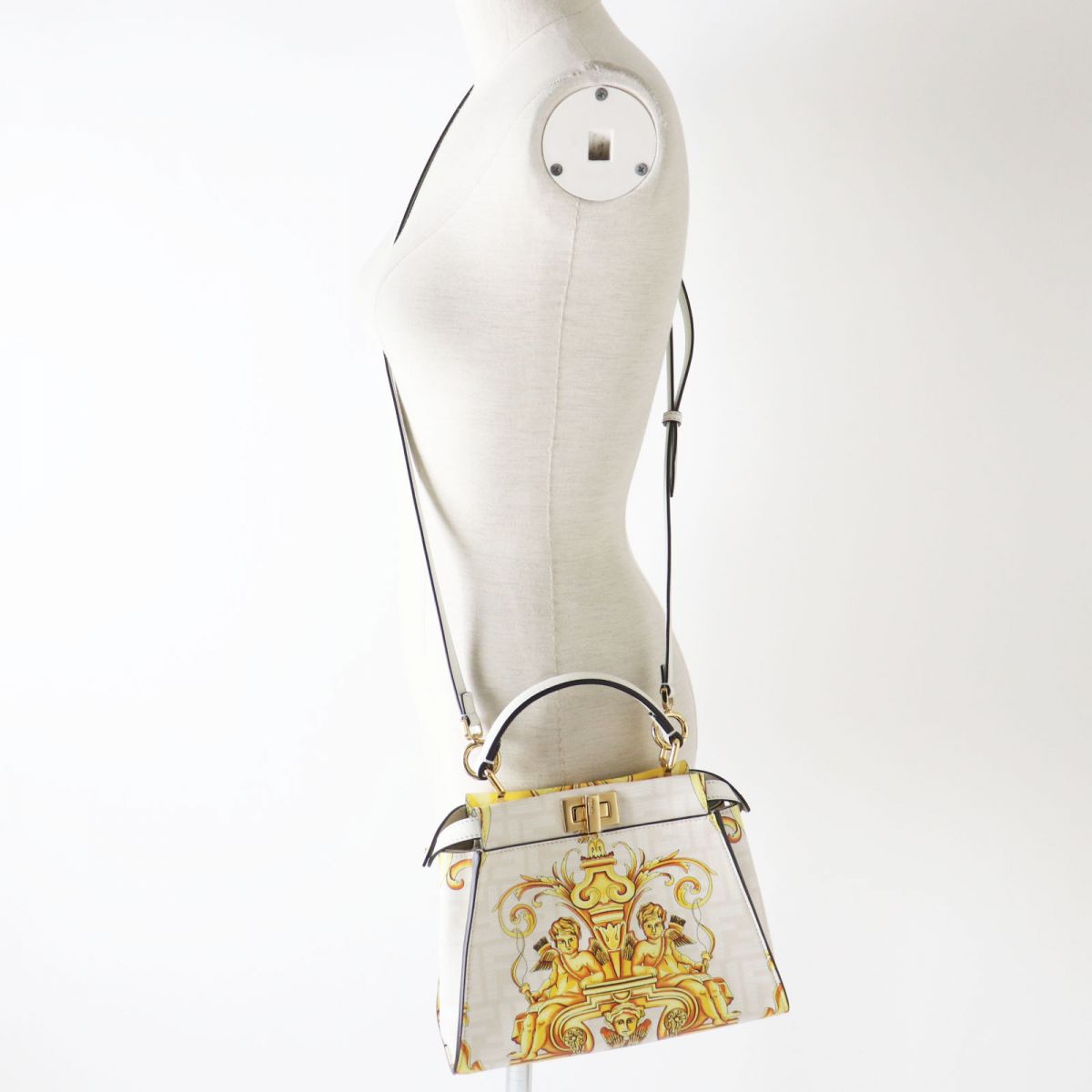 Fendi Versace Mini Peekaboo 2WAY Bag White