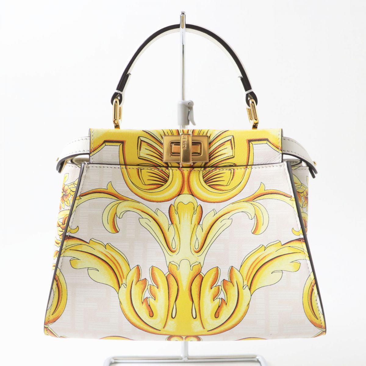 Fendi Versace Mini Peekaboo 2WAY Bag White