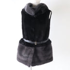Fendi Leather Mink Fur Vest with Belt FNH320
