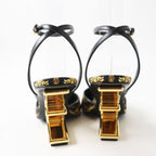 Fendi Versace Silk High Heel Sling Bag FF Logo