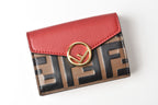 Fendi Leather Trifold Wallet F IS FENDI Micro Red