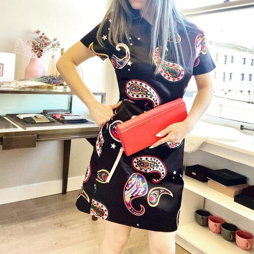 FENDI Grained Leather Clutch Bag