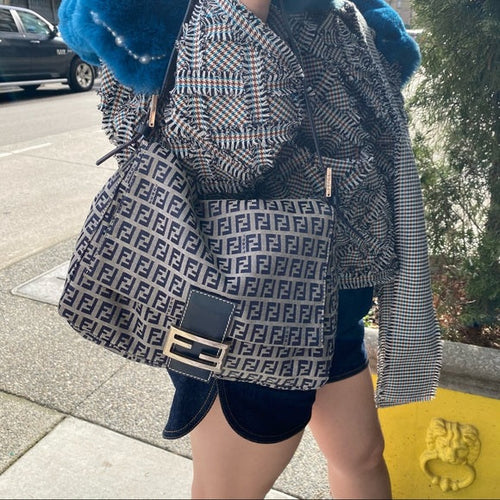 FENDI ZUCCA MAMMA BAGUETTE SHOULDER BAG
