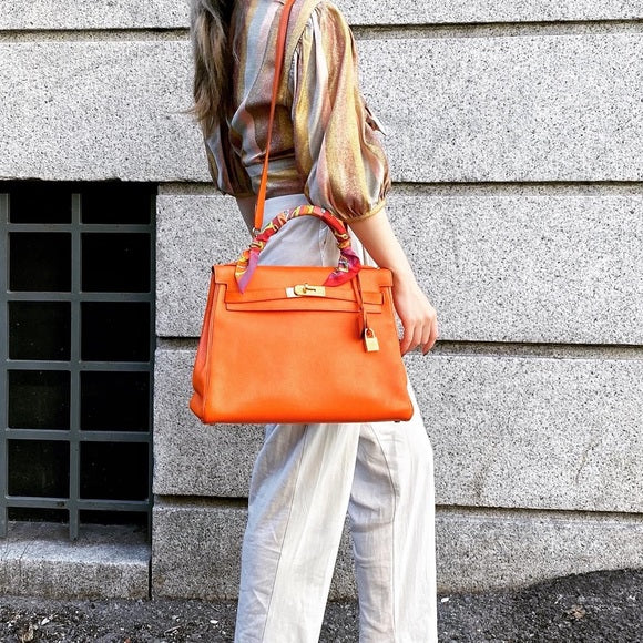 HERMES KELLY32 leather shoulder bag